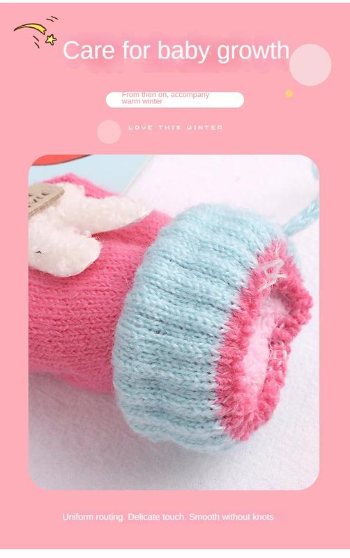 Product Introduction of 1-4 Years baby Winter Hand Gloves Thick Warmer Knitted Mittens Thicken Mittens for Kids Cute Cartoon Gloves Boys Girls 5