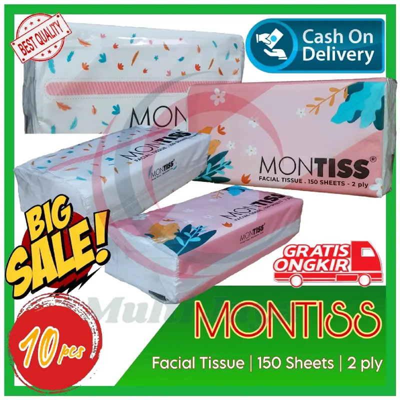 [ PAKET 10 PCS ] Tissue montiss 150 sheet 2 ply | tissue wajah Lembut 2 Lapis 0