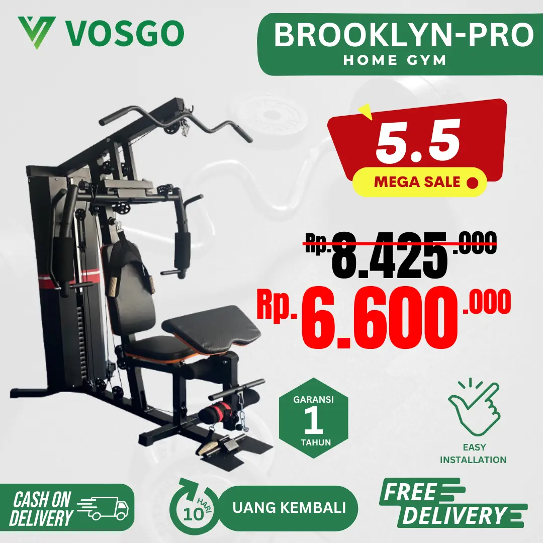 Alat Fitness Home Gym Multifungsi 1 Sisi Brooklyn Vosgo Garansi Resmi