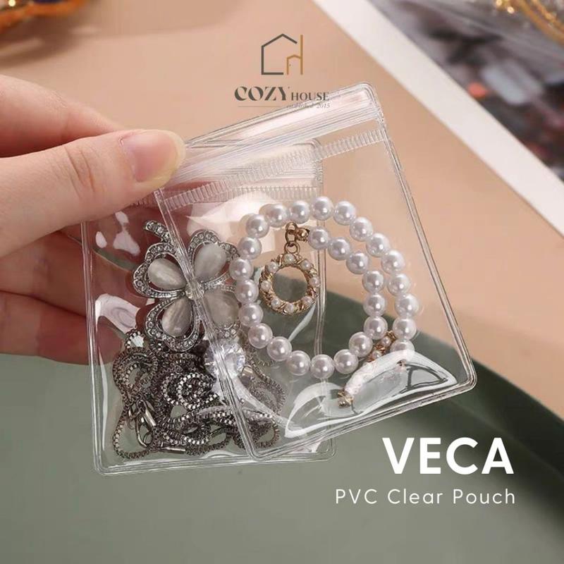 COZYHOUSE VECA Clear Pouch Travel Accessoris Storage | Kantung Clip PVC Transparan Penyimpan Benda Kecil Aksesoris Obat 3
