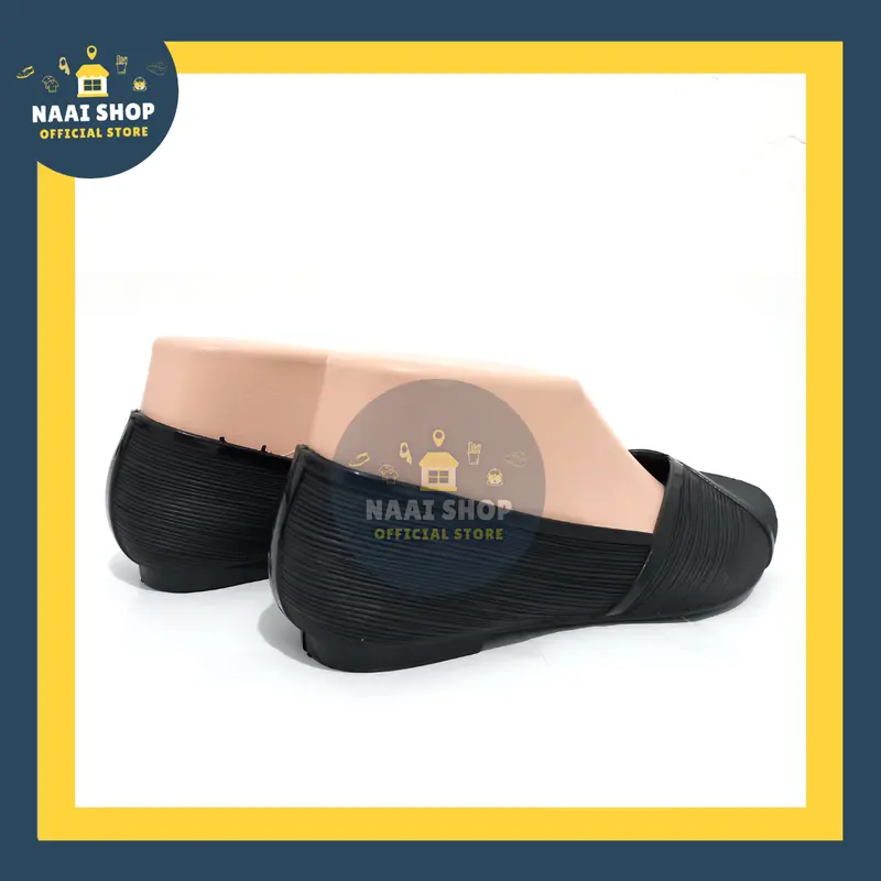 Sepatu Flat Karet Wanita Motif Salur Soft Color Size 36-40 Flat Shoes Jelly Import Premium Outfit Fashion Casual Slip On Cewek Korea Style Murah Selop Kerja Kuliah Sekolah Kekinian Slop Kasual Terbaru Pantofel Hak Rendah Terlaris Karis 538 Naai Shop balle 4