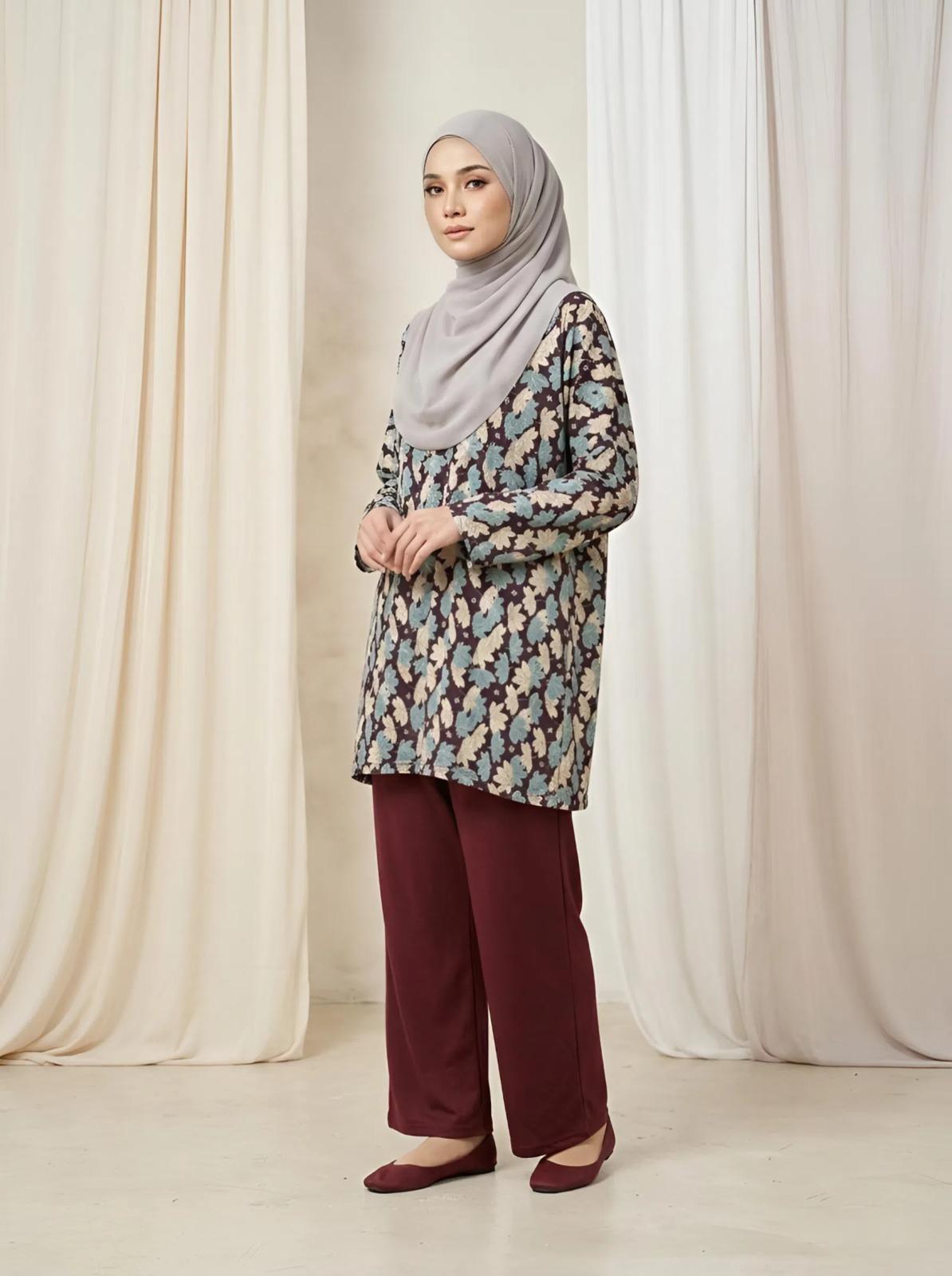MS SETELAN WANITA JUMBO MOTIF FLOWERS BAJU ATASAN DAN BAWAHAN UNTUK SEHARI HARI [BISA COD]