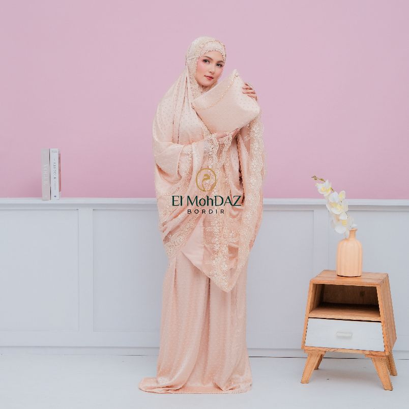 El MohDAZ - Mukena Dewasa Uragiri Timbul KD Susun Renda Tule Premium