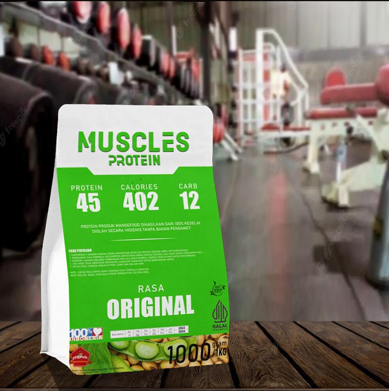 Muscles protein Whey Protein Bubuk Kedelai Murni 1000 Gram 0