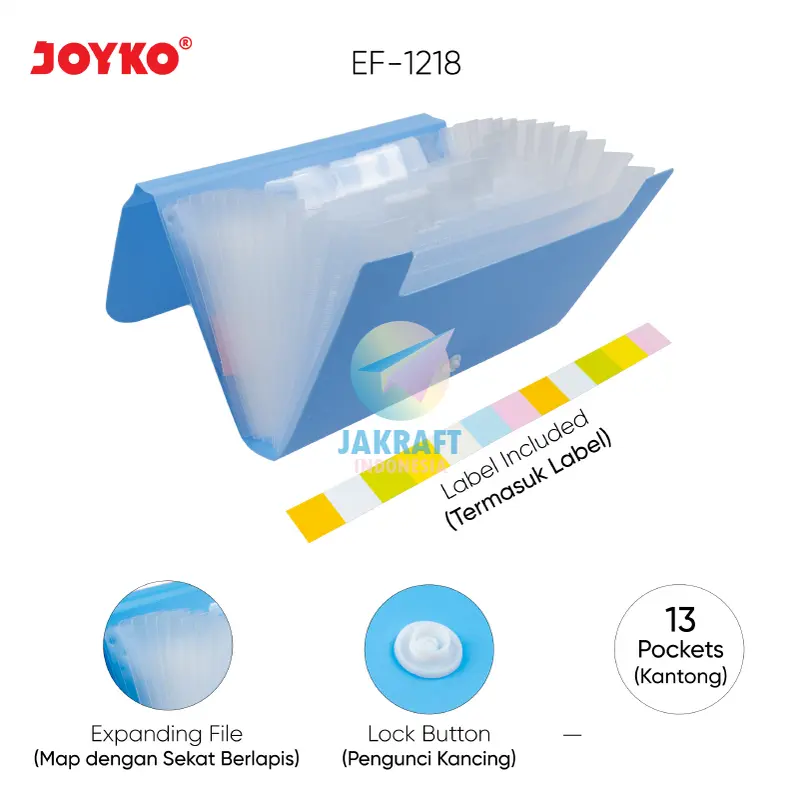 (1 Pcs) Map Harmonika A6 Dompet Plastik Expanding File JOYKO EF-1218 Giro Cek Bill Kwitansi Nota 1