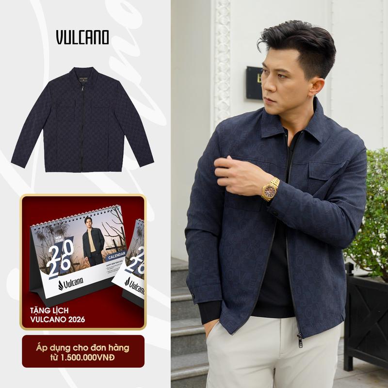  Áo khoác jacket nam cổ bẻ nam Vulcano  Mỏng - Nhẹ - Thời Tran chất vải polyester in họa tiết cao cấp RT.25.A5 