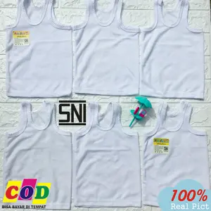 6 PCS Singlet Bayi Kaos Dalam Bayi Ukuran S M L XL Putih
