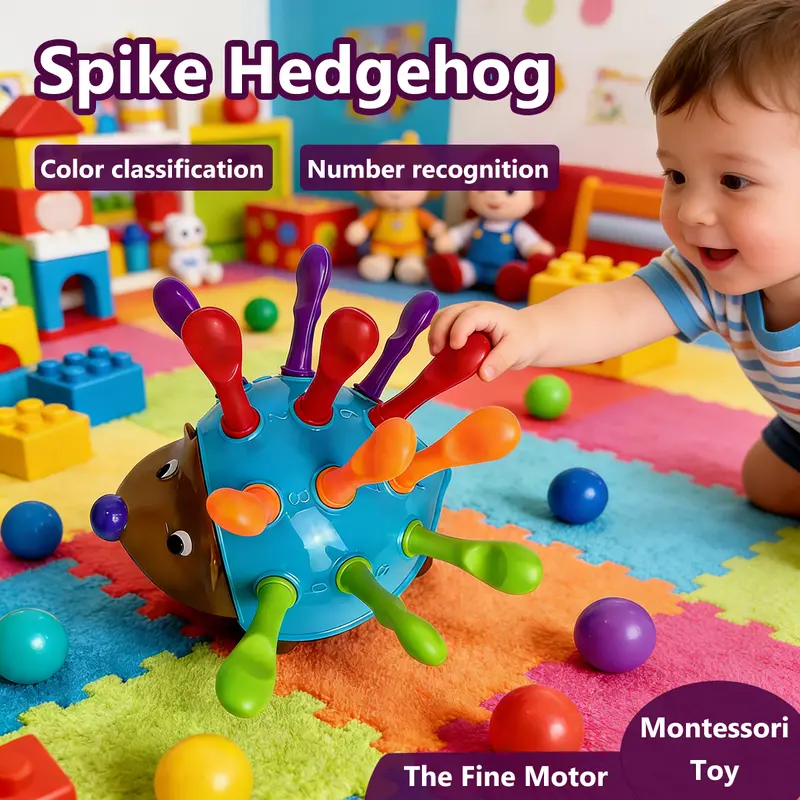Baby Hedgehog toy Montessori sensory learning color number classification puzzle early education Baby Hedgehog toy Montessori sensory learning color number classification puzzle early education