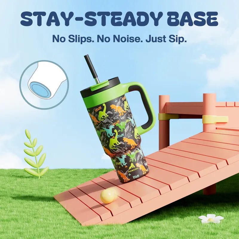 POWCAN 【NEW theme】24oz Insulated Tumblers With Handle And Straw  Stainless Steel Tumbler Cups With Lid| Insulated Cup Reusable Stainless Steel Water Bottle Travel Mug Cupholder Friendly | Gifts for LOVER Him Her 5