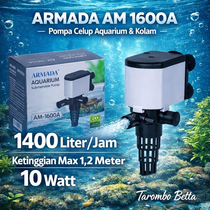 Gambar ARMADA AM 1600 A - Pompa Air Celup Kolam Ikan Aquarium Aquascape 1600A dari tarombobetta Kota Administrasi Jakarta Timur Tokopedia