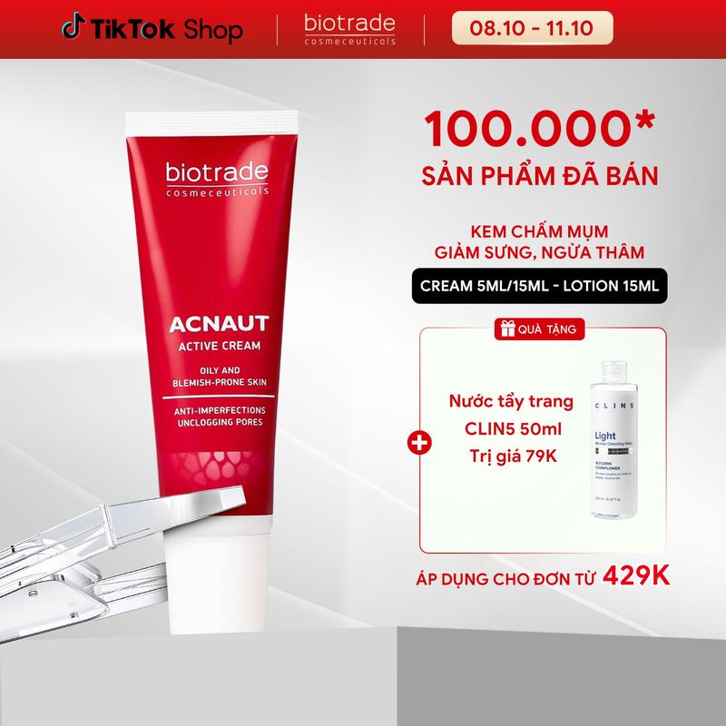 Kem chấm mụn Biotrade ACNAUT ACTIVE CREAM/LOTION giảm mụn bọc, mụn viêm, mụn nội tiết