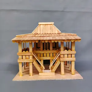 Prakarya Rumah adat Limas khaa sulawesi selatan dari stik eskrim dan bambu hitam