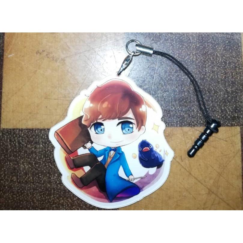 [Xsaye] Newt (Newton Artemis Fido Scamander) Doujin Fan Art Cell Mobile Phone Audio Jack Acrylic Charm Keychain