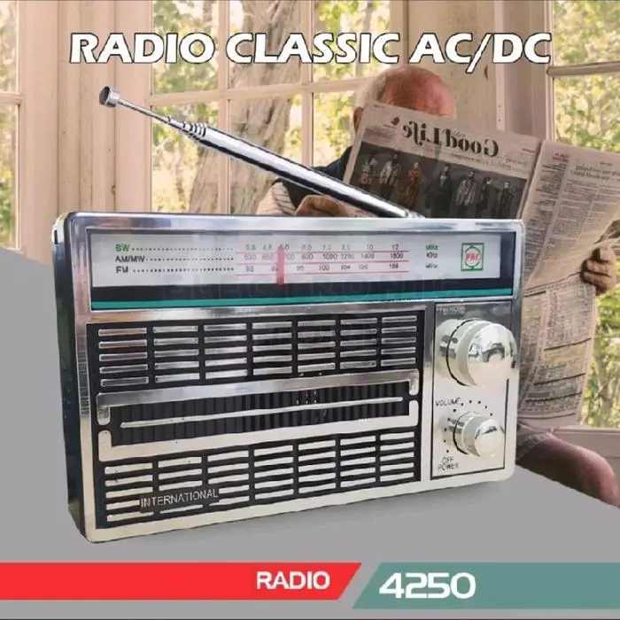 COD TERLARIS COD radio jadul internasional  F -4250 AM FM ac-dc bisa pakai baterai besar 2 pcs suara jernih