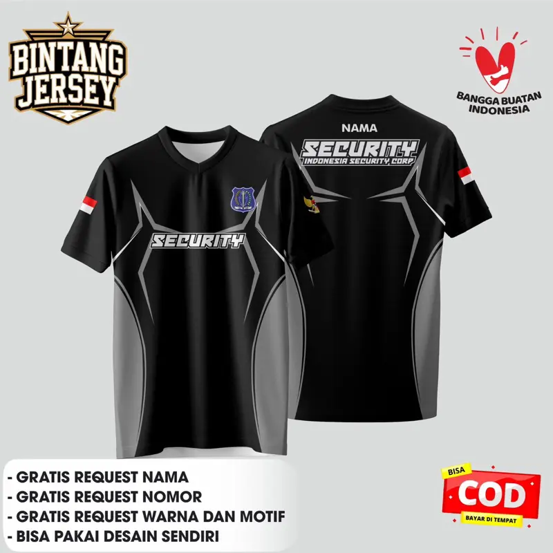 Jersey Profesi Security Custom Premium Sesuai Keinginan Unisex 0