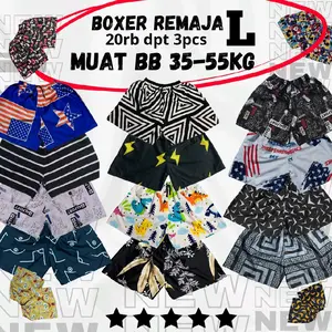 Paket Hemat 3,5,10,12pc Boxer fit to L BB 35-55kg, Boxer Viral Celana pendek Harian Paket Hemat 3,5,10,12pc Boxer fit to L BB 35-55kg, Boxer Viral Celana pendek Harian