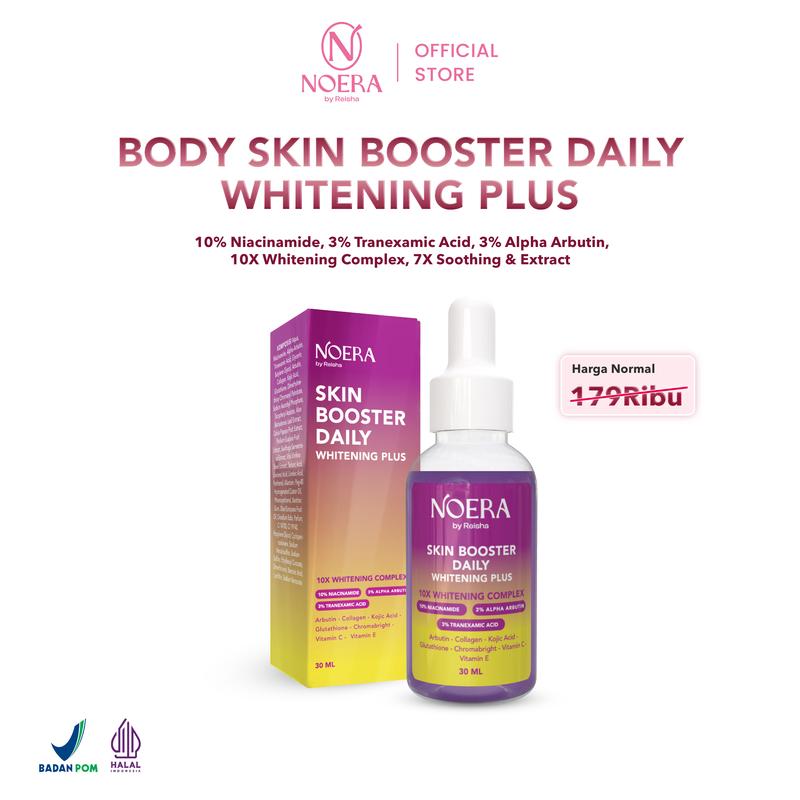 Noera Paket Day & Night Whitening Booster | 5% ALPHA ARBUTIN Luxurious Whitening Booster Body Serum Essence, Body Skin Booster Daily & Night l Free Handcream Acid Extract 5