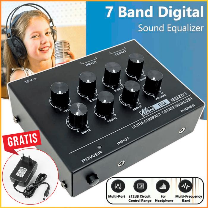 Jual COD Preamp EQ207 7 Band Equalizers Sound Modifiers DC 12V Power ...