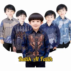 Kemeja Batik Anak Laki Laki Lengan Panjang Premium Baju Sekolah Terbaru Cowok TK SD 2-14 Tahun