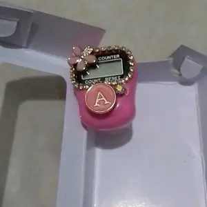 Tasbih digital hias Permata dan bunga - tasbih custom inisial nama souvernir haji umroh