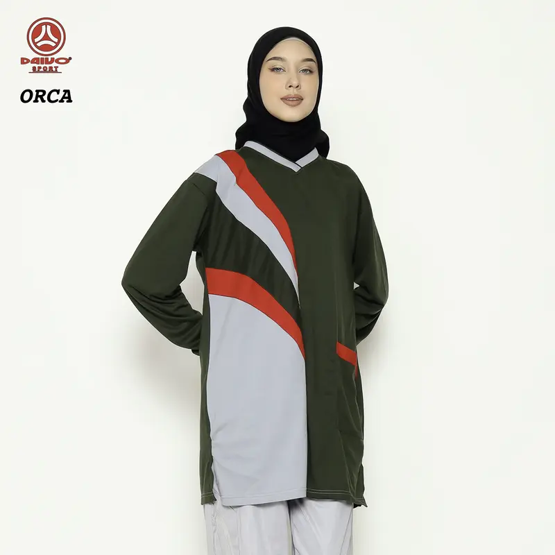 atasan olahraga muslimah tunik wanita/baju kaos olahraga muslim/baju olahraga muslimah tunik wanita Panjang Sport Celana Hitam 3