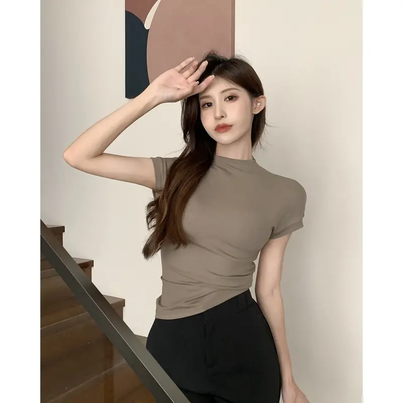 [Premium] Crew Neck Basic Slim T-Shirt (S/M/L) 0