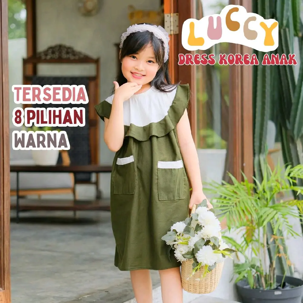 DRESS ANAK LUCY DRESS ANAK PEREMPUAN KOREAN STYLE LUCU