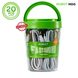 ROBOT RBCC100 II ( 1 toples Isi 20Pcs ) Kabel Data Type-C To Type-C 3A 60W 100Cm