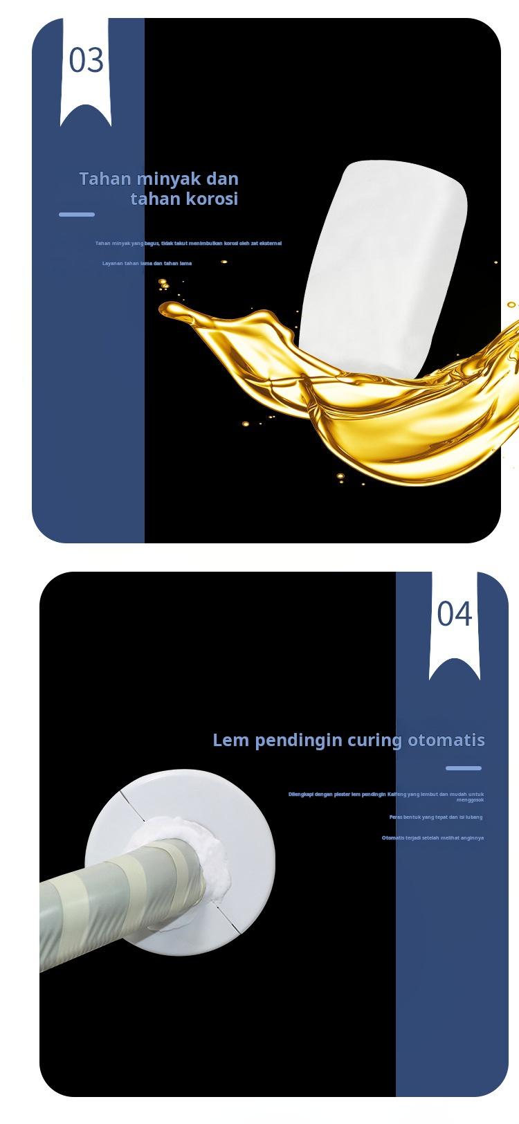 【Beli 1 Gratis 1】Dempul Penyegel Lubang AC, Putih Murni yang Ditingkatkan, Tahan Suhu Tinggi, Penyegelan dan Perbaikan Kebocoran, Tahan Air dan Api