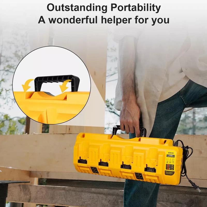 4-Port DCB104 Fast Charger For Genuine DEWALT 12V/20V Lithium DCB205 XR Battery 6