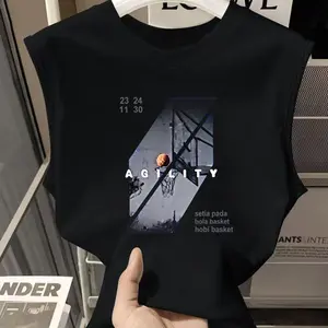 Kaos oblong pria tanpa lengan model terbaru untuk musim panas, atasan sporty trendi, bergaya, nyaman, serbaguna, modis, atasan pasangan sporty, atasan pria dan wanita terbaru 2026.