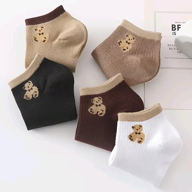 Kaos Kaki Wanita Motif Beruang Kaos Kaki Fashion Semata Kaki Gaya Korea 6