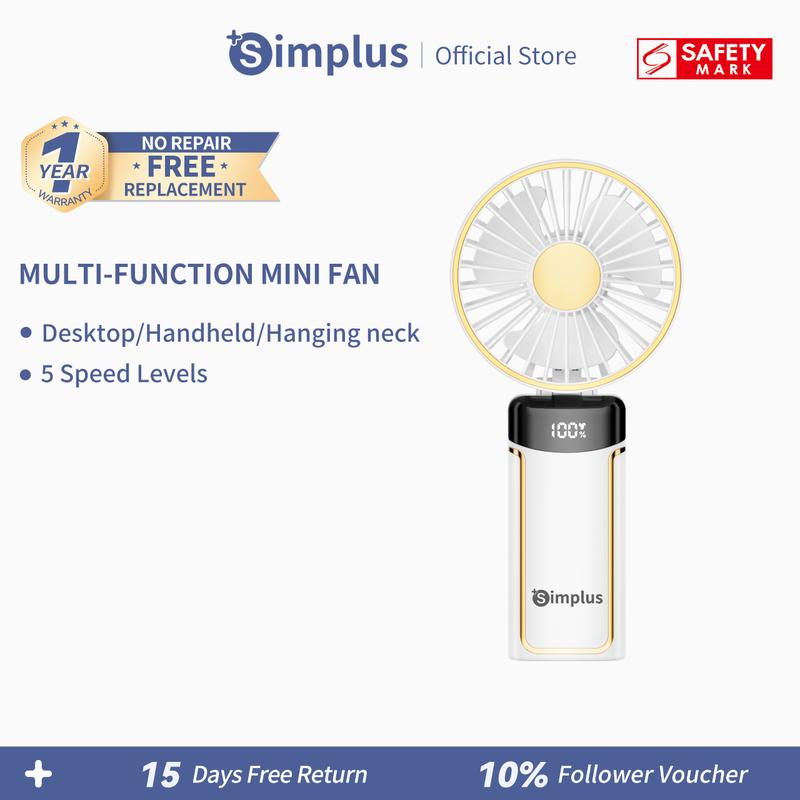 Simplus Hand Fan Foldable Portable Mini Type-C Charging 5 Wind - TikTok ...
