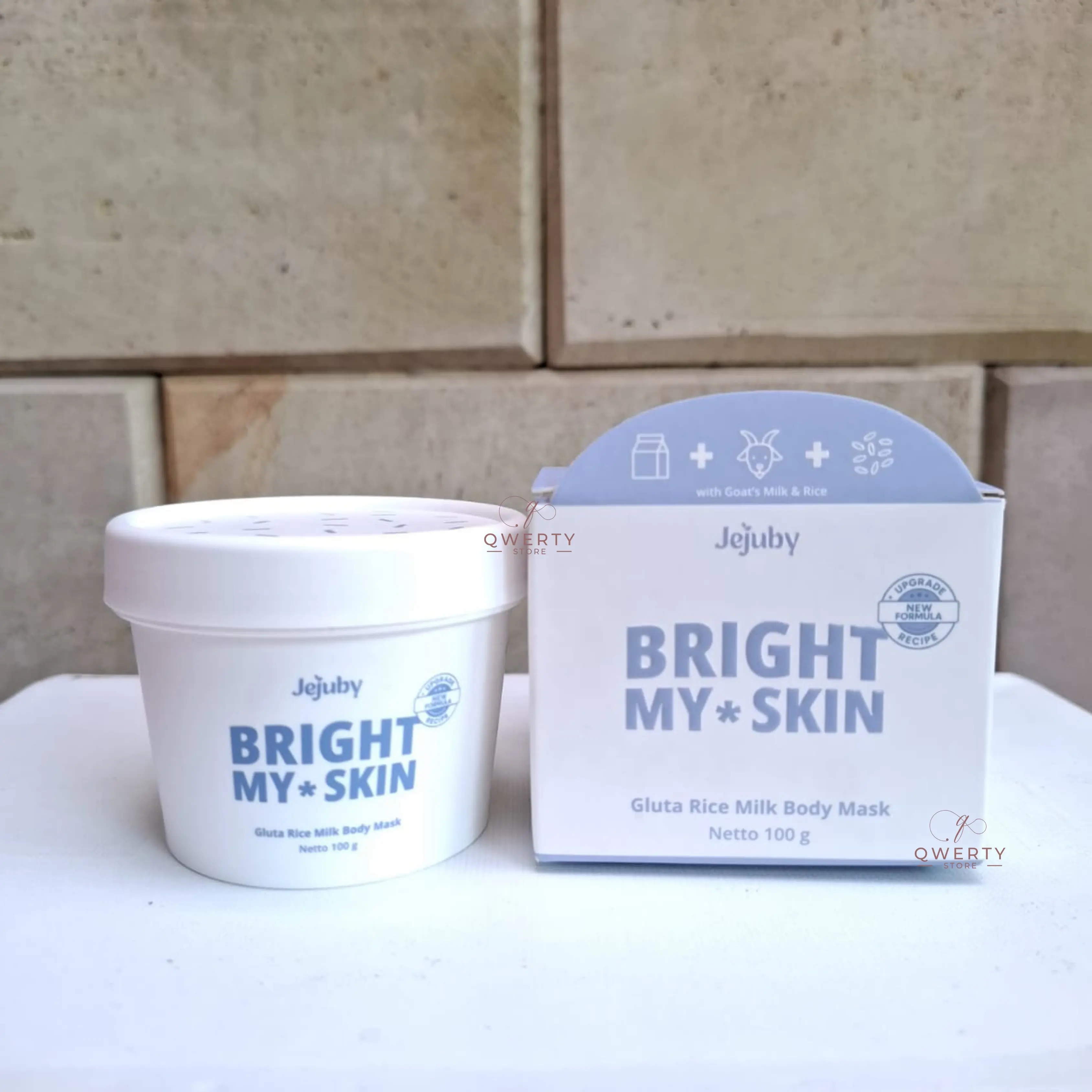 [NEW FORMULA] JEJUBY GLUTA RICE MILK MASK 100gr - Gluta Rice Milk Body Mask – Upgrade Formula Masker penceraj badan TERMURAH BPOM