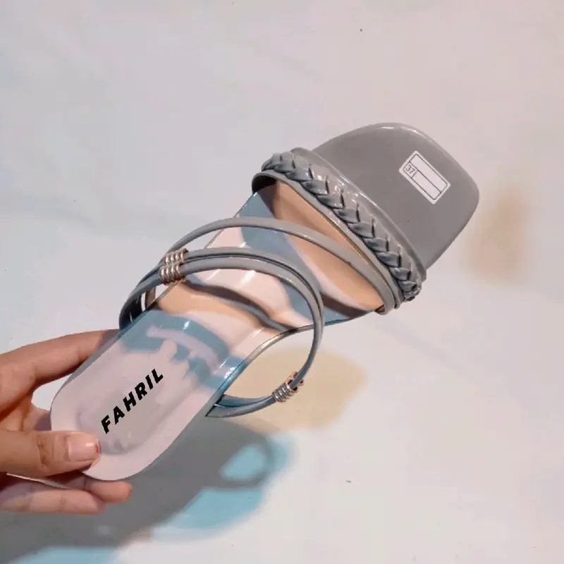 (ROSE) SENDAL WANITA MODEL KEPANG TALI / SENDAL WANITA KOREA / HEELS WANITA HAK TAHU 5 CM / SENDAL WANITA MODEL TERBARU / SENDAL UNTUK FORMAL KASUAL Sandal 0