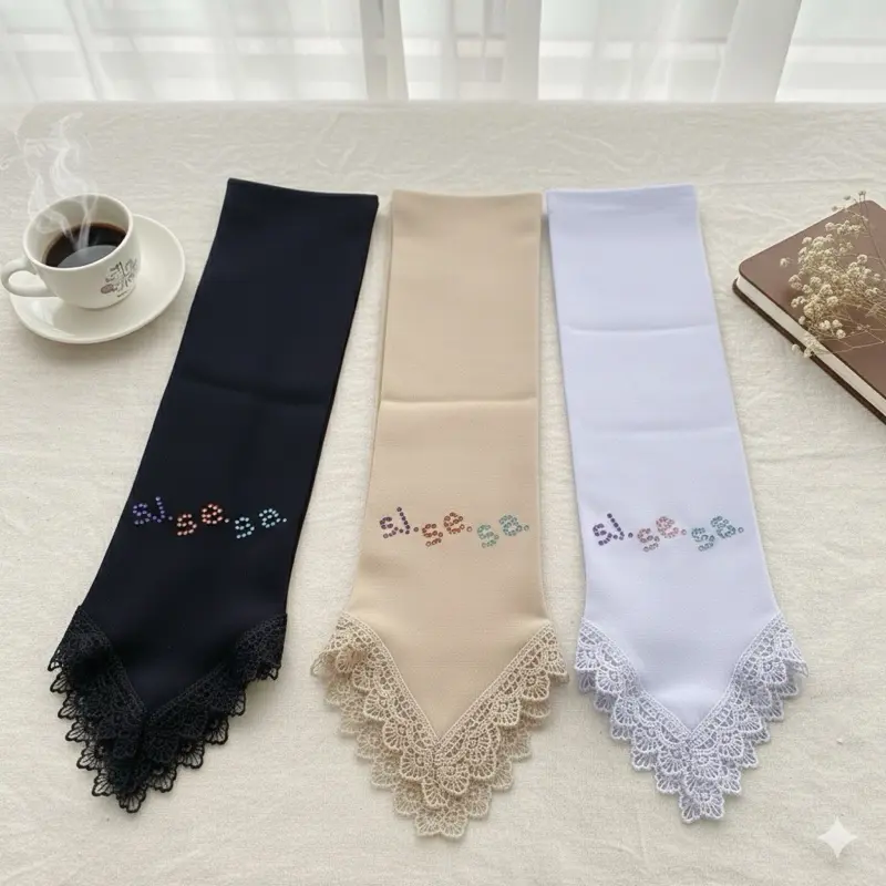 Manset Tangan Umroh Handsock Muslim Panjang dengan Renda Elegan dan Warna Variatif