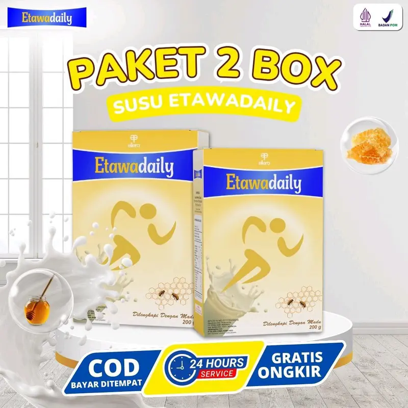 Etawadaily PAKET 2 box susu etawa Bubuk Dairy, Susu Etawadaily, Susu kesehatan, susu bubuk, susu kambing etawa 100% asli, susu kambing etawa BPOM susu kesehatan tulang susuetawa susukambing  viral milk susukambing  etawaku Bahan Minuman Honey untuk 0