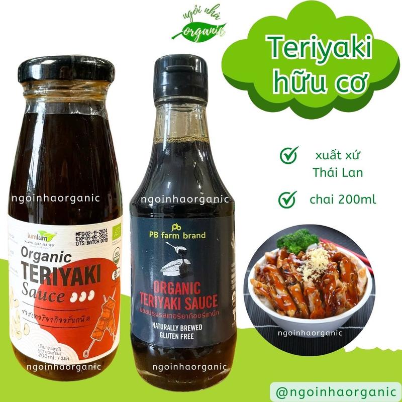 Sốt Teriyaki Hữu Cơ 200ml LumLum, PB Farm - làm nước chấm, tẩm ướp món ăn, thêm vào món chiên xào nướng