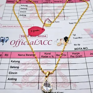 Bisa COD Kalung Emass Liontin Tetes Free Surat Dari Toko Elegan