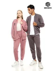 MOOD BOOSTER X FUB One Set zipper Crewneck X Jogger Sweatpants Unisex Basic Sweater Premium Fleece