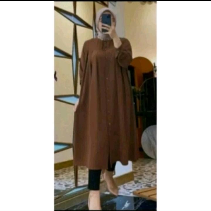Long tunik midi crinkle airflow//bahan adem dan nyaman dipakai 2
