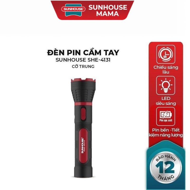 Đèn pin tay cầm SUNHOUSE – cỡ trung SHE-4131, Bóng đèn LED , Không phát ra tia tử ngoại (UV) và tia hồng ngoại (IR)