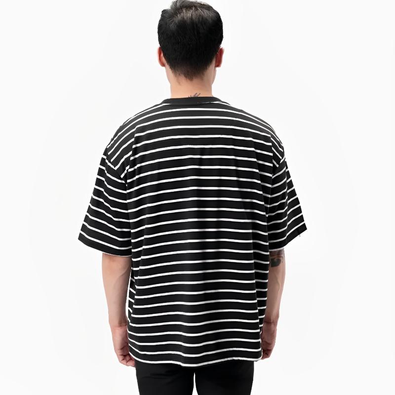 Kaos Polos STRIPE Hitam Putih Dan warna lain nya kaos Pria Wanita 30s reaktif kaos Pendek Katun Lembut 6