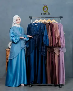 Gamis Raisa Burgundy 2025 Gamis Rompi Brukat Mahogany Gamis Brokat Simple Elegan Aksen Payet Mutiara Gamis Exclusive Terbaru Dress Kondangan Lebaran Wanita Mewah