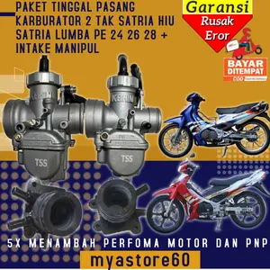 Paket TINGGAL PASANG PNP Suzuki Satria Hiu Suzuki Satria Lumba Langsung Pasang!!! Karburator Karbu KEIHIN PE 24 PE 26 PE 28 Carburator Pe24 Pe26 Pe28 + Manipul Intek 2 Tak