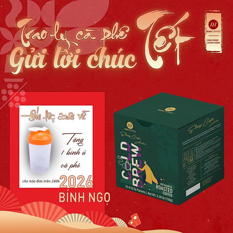  Cà Phê COLDBREW Ủ Lạnh Arabica 100% Túi Nhúng Tiện Lợi Nguyên Chất 20g x 10 gói HNCB1-01 