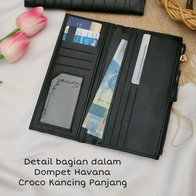 DOMPET LIPAT CROCO PANJANG HAVANA 19 x 9 Wanita 1