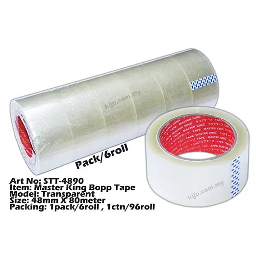 48mm OPP Tape Grade AAA Master King Bopp Tape OPP Tape Packing Tape Transparent OPP Tape Per Roll