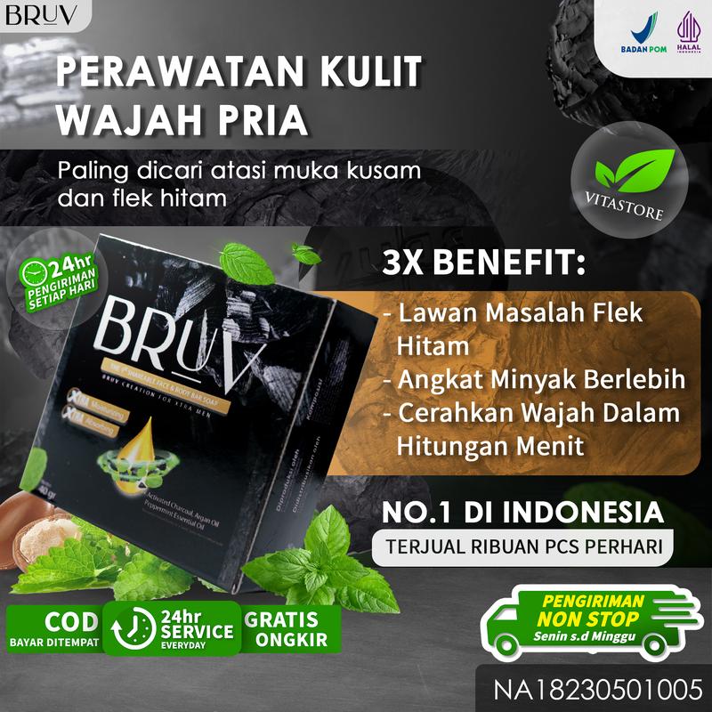 BRUV Brightening Soap - Sabun Cuci Muka Pria Khusus Pria 0