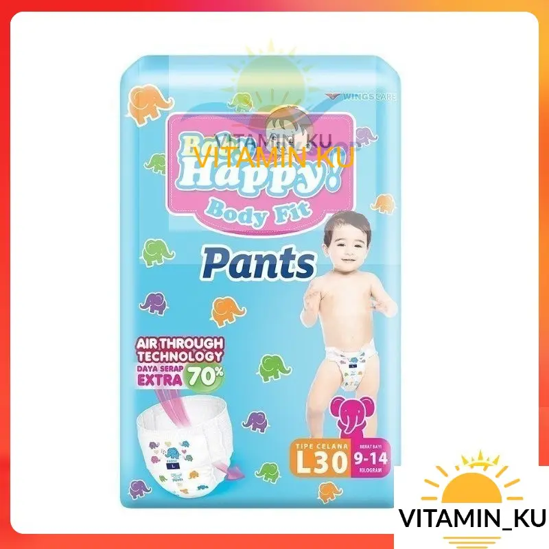POPOK BABY HAPPY PANTS S40 M32 L28 XL26 XXL24 DIAPERS CELANA #VITAMINKU 2